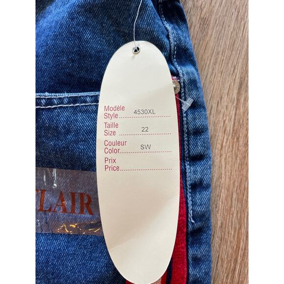 REVOLT High Rise Bootcut Jeans With Red Stripe Size 22 Vintage - Picture 2 of 6